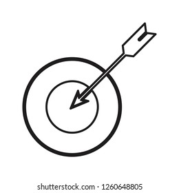 goal and bow icon. Element of HR & Heat hunting for mobile concept and web apps icon. Thin line icon for website design and development, app development