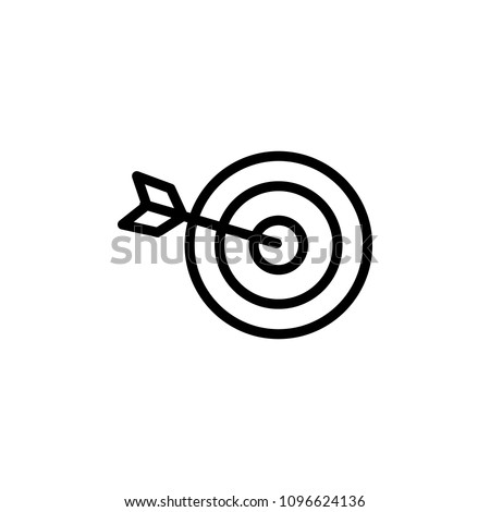 goal and bow icon. Element of science icon for mobile concept and web apps. Thin line goal and bow icon can be used for web and mobile on white background