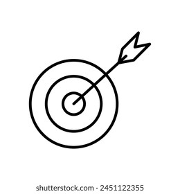 goal and bow icon. Thin line goal and bow icon, Target and arrow icon. vector liner archery or dart target icon for web and app..eps