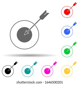 goal and bow multi color style icon. Simple glyph, flat vector of hr and heat hunting icons for ui and ux, website or mobile application
