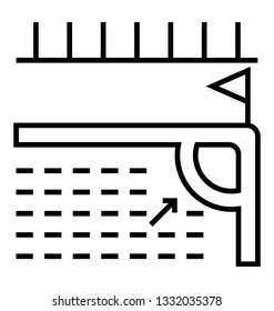 Goal box line icon design 