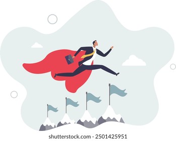 goal or business target, winning mission or career development, growth or progress journey, aspiration concept.flat design with people.