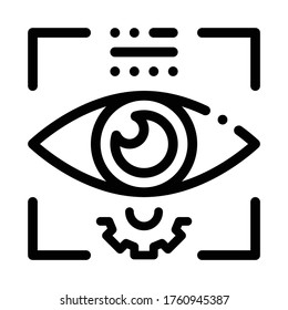 análisis de objetivo por ojo del vector de icono de realidad. análisis objetivo a ojo de la señal de realidad. ilustración de símbolo de contorno aislado