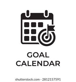 Goal calendar icon representing scheduling and target achievement with calendar schedule business planning achievement deadline management illustration strategy marketing