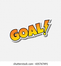 goal cartoon sport text sticker theme vector art illustration