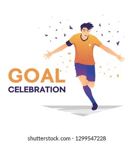 Goal Celebration Illustration Orange Color With Splinter