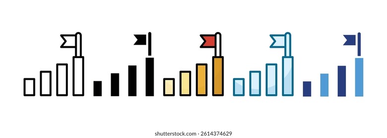Goal Chart Icon Set Multiple Style Collection