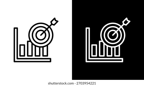 Goal Chart White Icon Set Design