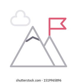 goal colour line vector icon