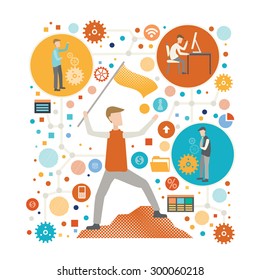 Goal concept design,on clean background,business concept,clean vector