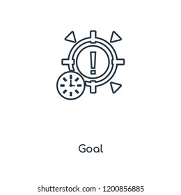 Goal concept line icon. Linear Goal concept outline symbol design. This simple element illustration can be used for web and mobile UI/UX.