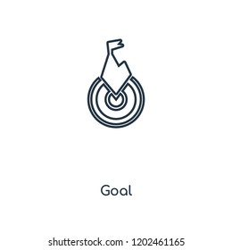 Goal concept line icon. Linear Goal concept outline symbol design. This simple element illustration can be used for web and mobile UI/UX.