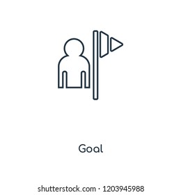 Goal concept line icon. Linear Goal concept outline symbol design. This simple element illustration can be used for web and mobile UI/UX.