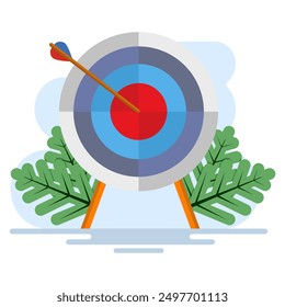 goal concept, marketing business money income goal idea, strategy achievement, success targeting audience modern image design. successfully targeted its audience. Vector cartoon illustration.
