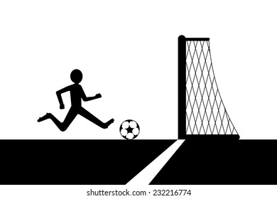goal concept, player about to score a goal