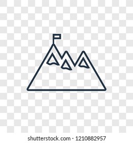 Goal concept vector linear icon isolated on transparent background, Goal concept transparency concept in outline style