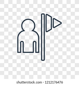 Goal concept vector linear icon isolated on transparent background, Goal concept transparency concept in outline style