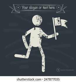Goal concept,human resource design on old background,grunge vector
