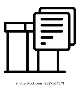 Zielleitungs-Symbol-Umrandungsvektorgrafik. Füllen Sie das Formular aus. Bericht wiederaufnehmen