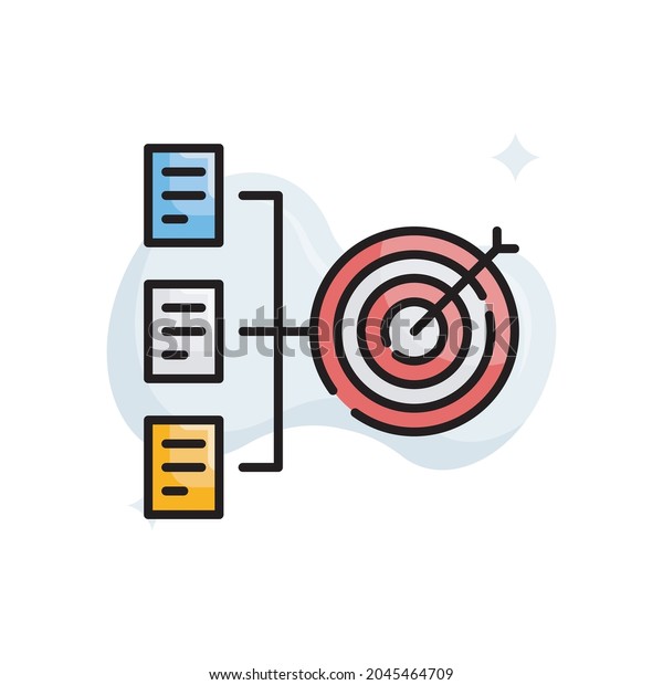 Goal Diagram Vector Filled Outline Icon Stock Vector (Royalty Free
