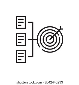 Goal Diagram vector outline icon style illustration. EPS 10 file