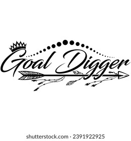 goal digger black vector graphic design abd cut file