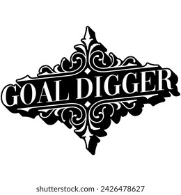 gol digger vector negro diseño gráfico y archivo de corte