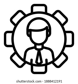 Icono de esfuerzo de objetivo. Icono de vector de esfuerzo de objetivo de esquema para diseño web aislado en fondo blanco
