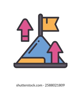 goal filled color icon. vector icon for your website, mobile, presentation, and logo design.