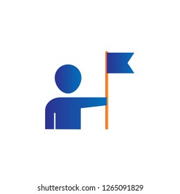 goal flag icon design with modern concept and simple logo shape style design vector eps 10