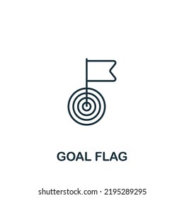 Goal flag icon. Line simple Success icon for templates, web design and infographics