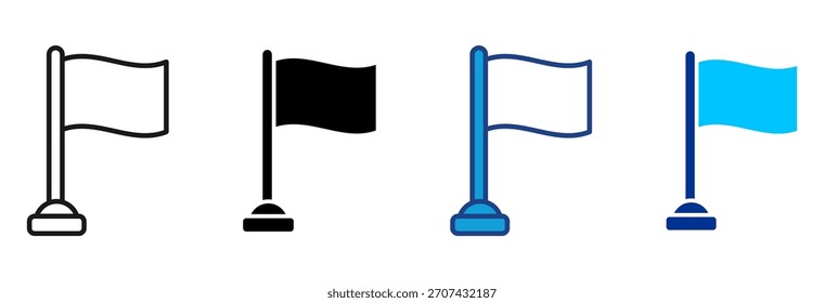 Conjunto de iconos de bandera de objetivo Ilustración vectorial de estilo múltiple