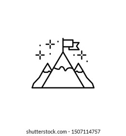Goal, flag, mountains icon. Element of modern business icon