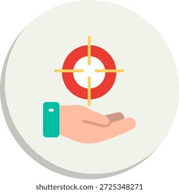 Icono de estilo de círculo plano de objetivo