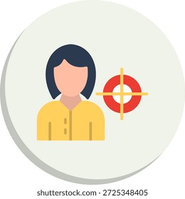 Icono de estilo de círculo plano de objetivo