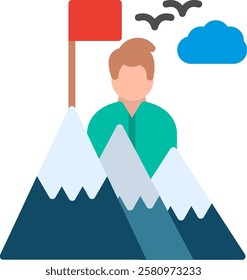 Goal Flat Illustration Vector Design