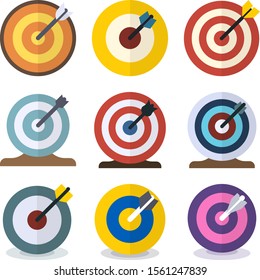 goal flat vector isolated icon set