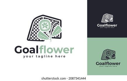 Diseño del logo de la flor de gol. vector
