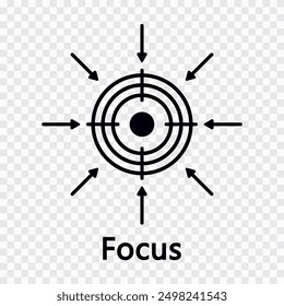 Goal. Focus concept. Direction towards a business goal.