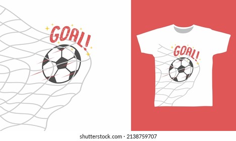 Goal football cartoon tshirt concept design