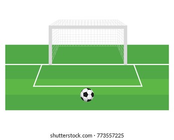 Goal football on green ground