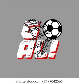 GOAL, football sport illustration, tee shirt graphics, vectors