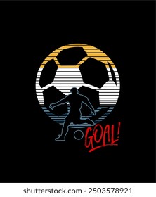 goal football stylish t-shirt and apparel abstract design. Vector print, typography, poster. Global swatches.