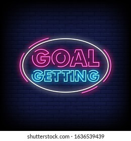 Goal Getting Neon Signs Style Text Vector - Powered by Shutterstock - Get 15% off with code: PIKWIZARD15