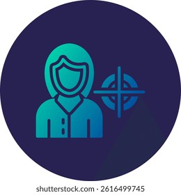 Goal Glyph Circle Gradient Icon