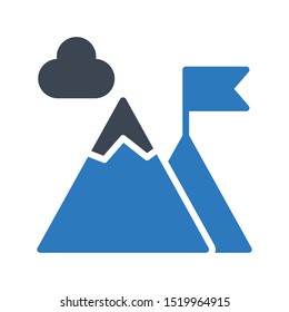 goal glyph colour line vector icon