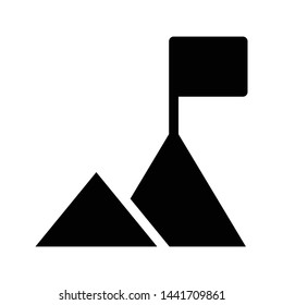 goal glyph flat vector icon
