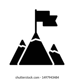 goal glyph flat vector icon