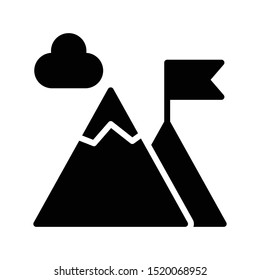 goal glyph flat vector icon
