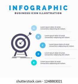 goal, hit, market, success, target Infographics Template for Website and Presentation. GLyph Gray icon with Blue infographic style vector illustration.